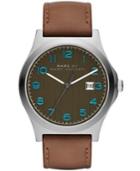 Marc By Marc Jacobs Men's Jimmy Brown Leather Strap Watch 43mm Mbm5047