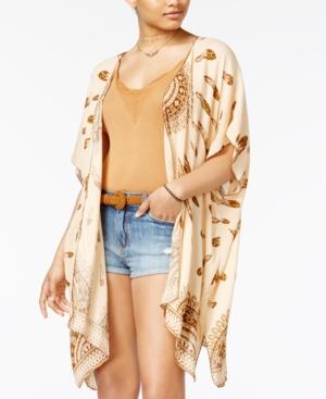 American Rag Juniors' Feather-print Kimono