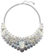 Swarovski Silver-tone Ombre Imitation Pearl And Crystal Collar Necklace