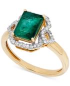 Emerald (1-3/4 Ct. T.w.) And Diamond (1/6 Ct. T.w.) In 14k Gold
