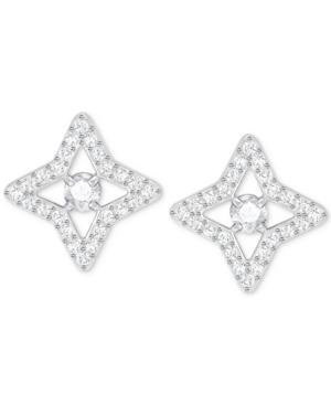 Swarovski Silver-tone Crystal Star Stud Earrings