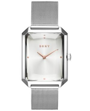 Dkny Women's Cityspire Stainless Steel Mesh Bracelet Watch 27x34mm, Created For Macy's