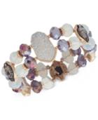 Lonna & Lilly Gold-tone Multi-stone Beaded Stretch Bracelet