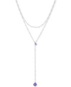 Lonna & Lilly Silver-tone Purple Cubic Zirconia Lariat Necklace
