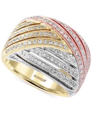 Trio By Effy Diamond Tri-tone Ring (3/4 Ct. T.w.) In 14k Gold
