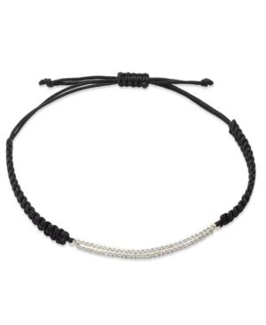 Diamond Double Bar Parachute Cord Bracelet In (1/6 Ct. T.w.)