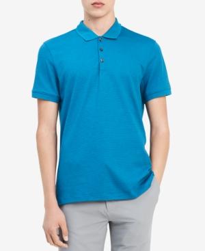 Calvin Klein Men's Feeder Stripe Liquid Cotton Polo