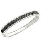 Caviar By Effy Diamond Black (2-3/4 Ct. T.w.) And White (1-7/8 Ct. T.w.) Diamond Bangle In 14k White Gold