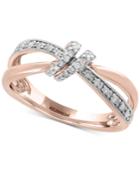 Pave Rose By Effy Diamond Bow Ring (1/6 Ct. T.w.) In 14k Rose Gold