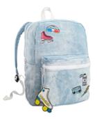 In Awe Of You By Awesomenesstv Juniors' Patch Denim Backpack