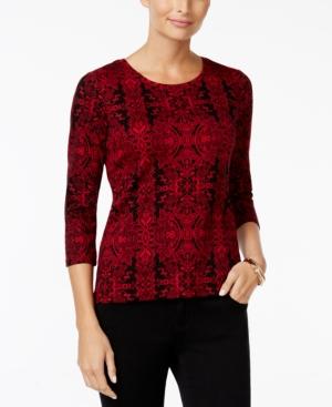 Charter Club Petite Printed Top, Only At Macy's