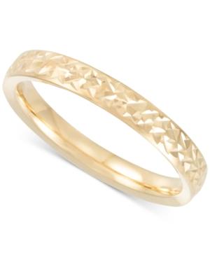 Thin Textured Band In 14k Gold