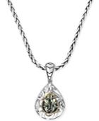 Balissima By Effy Green Quartz Pear Pendant Necklace In 18k Gold And Sterling Silver (2-3/4 Ct. T.w.)