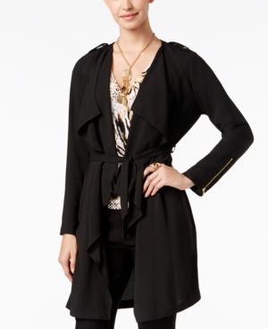 Thalia Sodi Open-front Belted Draped Trench, Only At Macy's