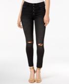 Guess 1981 Button-fly Destroy Wash Skinny Jeans