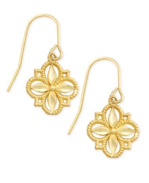 Delicate Flower Drop Earrings In 10k Gold