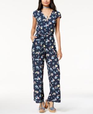 Be Bop Juniors' Printed Surplice Jumpsuit