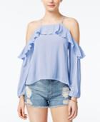 American Rag Juniors' Ruffled Cold-shoulder Top, Created For Macy's