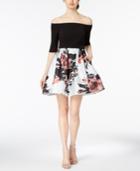 Betsy & Adam Off-the-shoulder Fit & Flare Dress
