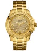 Guess Men's Gold-tone Stainless Steel Bracelet Watch 46mm U0681g2