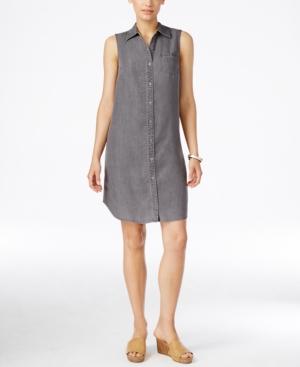 Style & Co. Sleeveless Denim Shirtdress, Only At Macy's