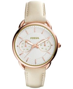 Fossil Women's Tailor White Leather Strap Watch 35mm Es3954