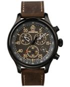 Timex Men's Chronograph Expedition Brown Leather Strap Watch 43mm T49905um