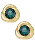 Danori Gold-tone Colored Crystal Stud Earrings