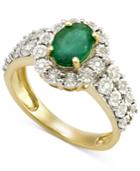 Emerald (3/4 Ct. T.w.) And Diamond (1/4 Ct. T.w.) Ring In 14k Gold