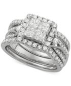 Diamond 3-pc. Halo Quad Bridal Set (2 Ct. T.w.) In 14k White Gold