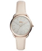 Fossil Women's Tailor Winter White Leather Strap Watch 35mm