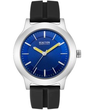 Kenneth Cole Reaction Men's Black Silicone Strap Watch 46mm