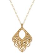 Scalloped Openwork Pendant Necklace In 14k Gold