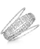 3-pc. Set Diamonds Bangle Bracelets In Sterling Silver
