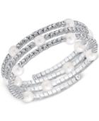 Say Yes To The Prom Silver-tone Imitation Pearl And Crystal Wrap Bracelet, A Macy's Exclusive Style