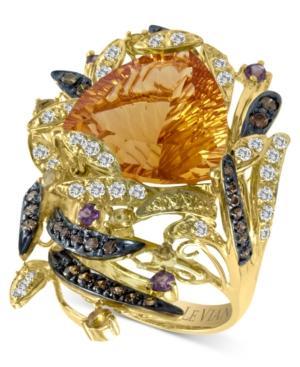 Le Vian Citrine (9-1/10 Ct. White Topaz (1/2 Ct. Chocolate Diamond (2/5 Ct. T.w.) And Garnet (1/5 Ct. T.w.) Ring In 14k Gold
