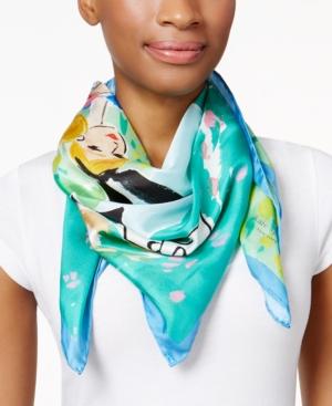 Kate Spade New York Alice Illustration Silk Square Scarf