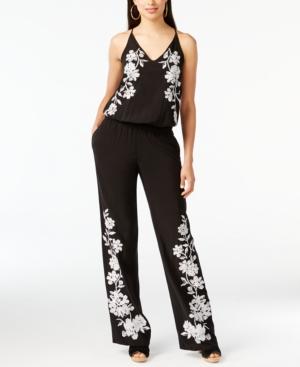 Inc International Concepts Floral-applique Jumpsuit, Only At Macy's