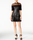 Guess Rosalynn Mock-neck Mixed-media Dress