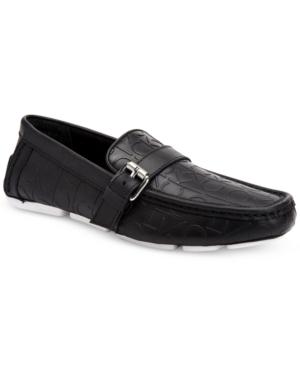 Calvin Klein Men's Markus Brushed Ck Embossed Leather Drivers Men's Shoes