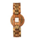 Earth Wood Stomates Wood Bracelet Watch W/date Olive 40mm