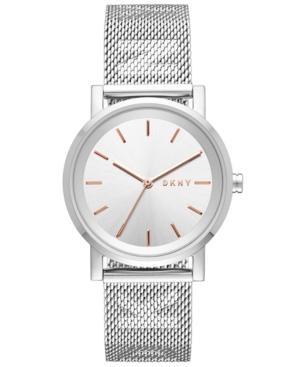 Dkny Women's Soho Stainless Steel Mesh Bracelet Watch 34mm, Created For Macy's