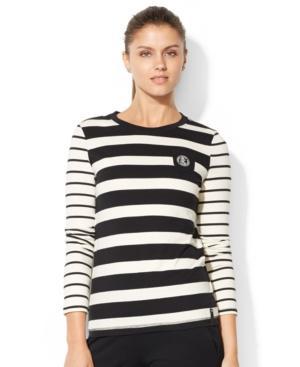 Lauren Ralph Lauren Striped Emblem Tee