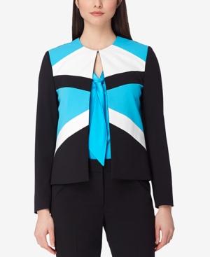 Tahari Asl Petite Colorblocked Flyaway Blazer
