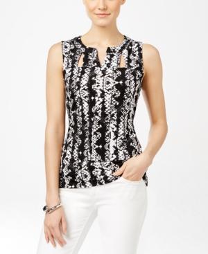Inc International Concepts Printed Cutout Tank Top, Only At Macy's