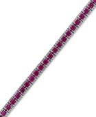 Effy Final Call Ruby (10 Ct. T.w.) And Diamond (1-3/8 Ct. T.w.) Tennis Bracelet In 14k White Gold
