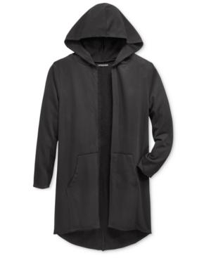 Jaywalker Men's Raw-edge Long Length Cardigan Hoodie