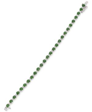 Emerald (7-4/5 Ct. T.w.) And Diamond (1-1/3 Ct. T.w.) Bracelet In 14k White Gold