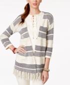 American Living Fringe Striped Sweater Cardigan, Only At Macy's