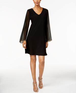 Msk Illusion-sleeve A-line Dress